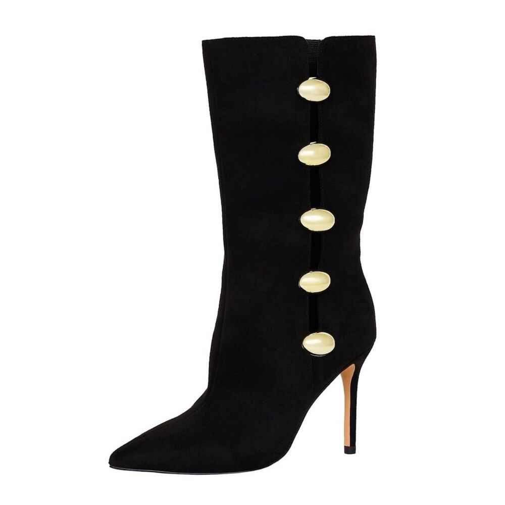Katy Perry The Revival Ornament Pointed‎ Toe Mid Calf Suede Boot NWT Size 9